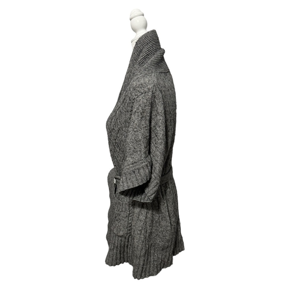 Eddie Bauer Gray Sweater Coat Cardigan Wool Cotton Blend Size Large Grandpa Cozy - Picture 3 of 9